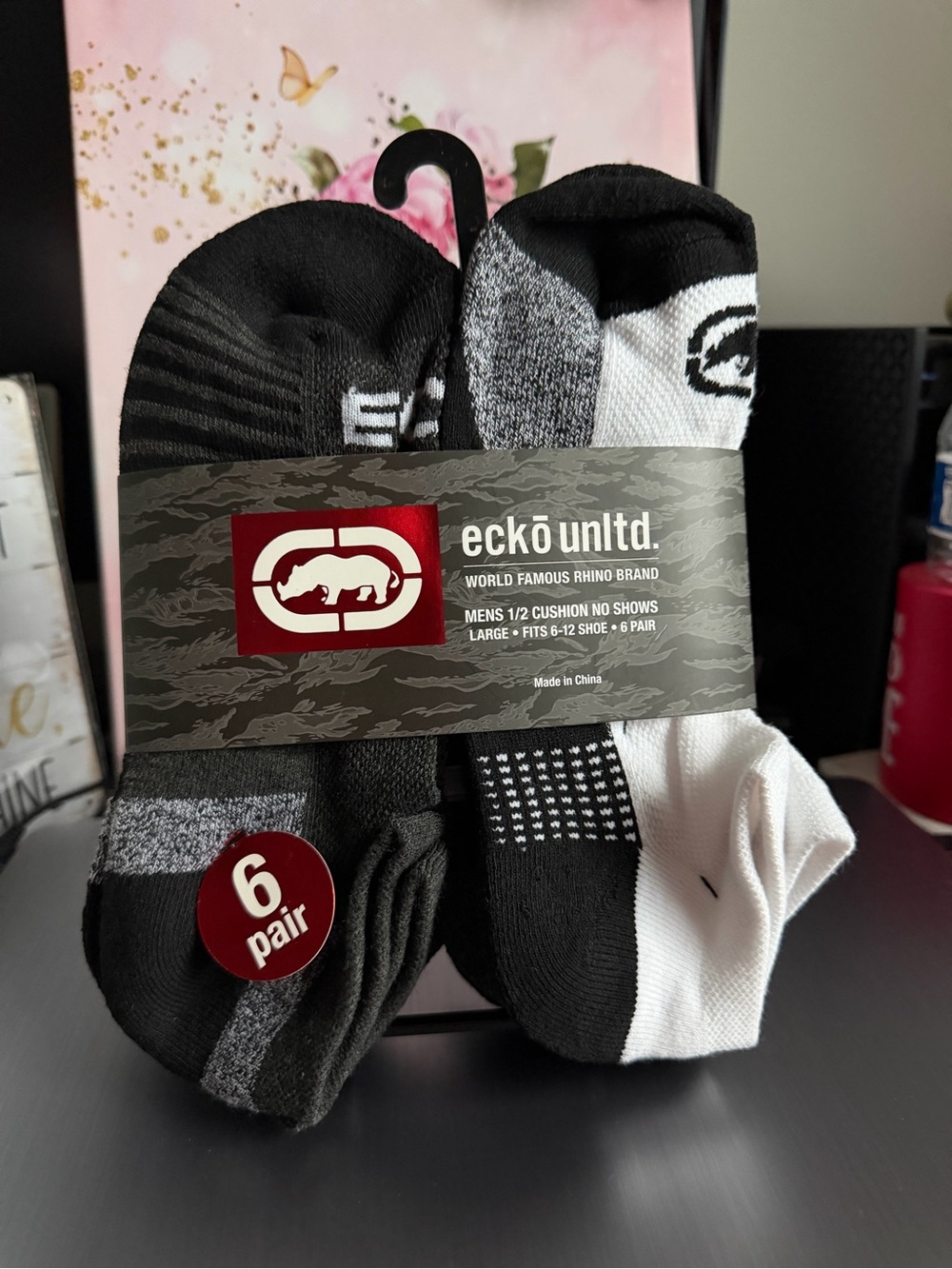 Ecko Unlimited Men's No-Show Sock 6-Pack - Black & White